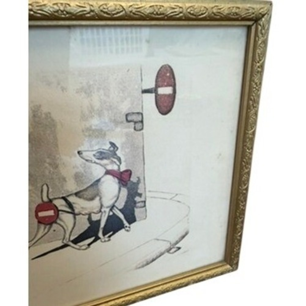Boris O'Klein Sens Interdit Dirty Dogs of Paris Framed Lithograph Print RARE! - Picture 6 of 12